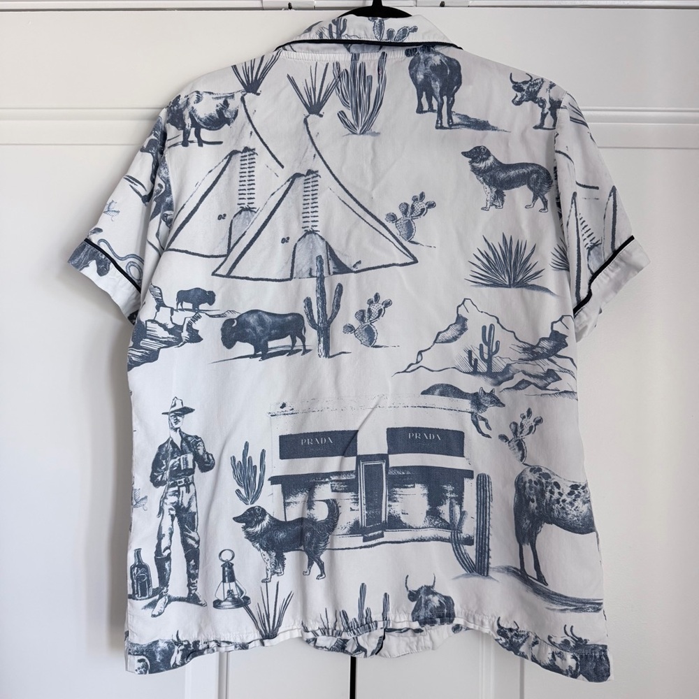 Katie Kime Marfa Toile Pajama Top Size M - Picture 3 of 11